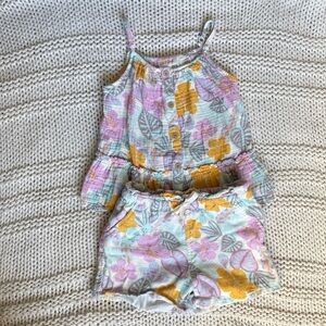 Cat & Jack Multicolor Floral Two Piece Set Girl's Small (6/6x)